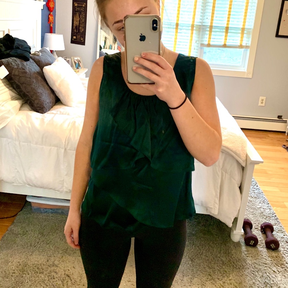 Talbots Silk Ruffle Tank Top - Picture 5 of 6